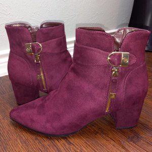 Burgundy/Wine Liz Claiborne Cornelia Wide Width Ankle Boot